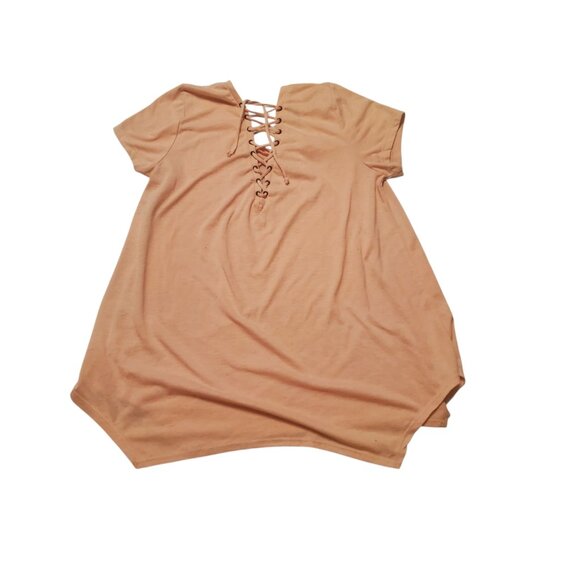 Short Sleeved Peach Tie-Up Top - Picture 2 of 2